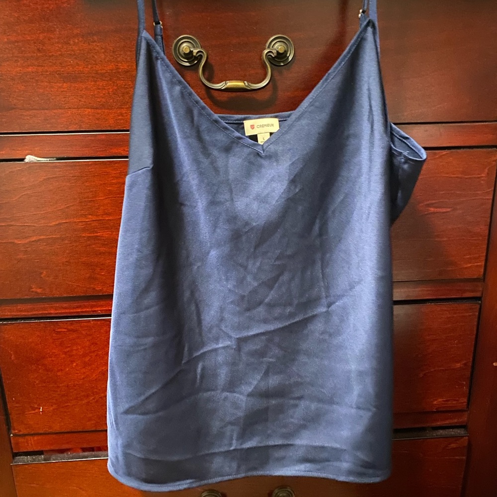 Large Blue Chiffon V-Neck Spaghetti Strap Cami
